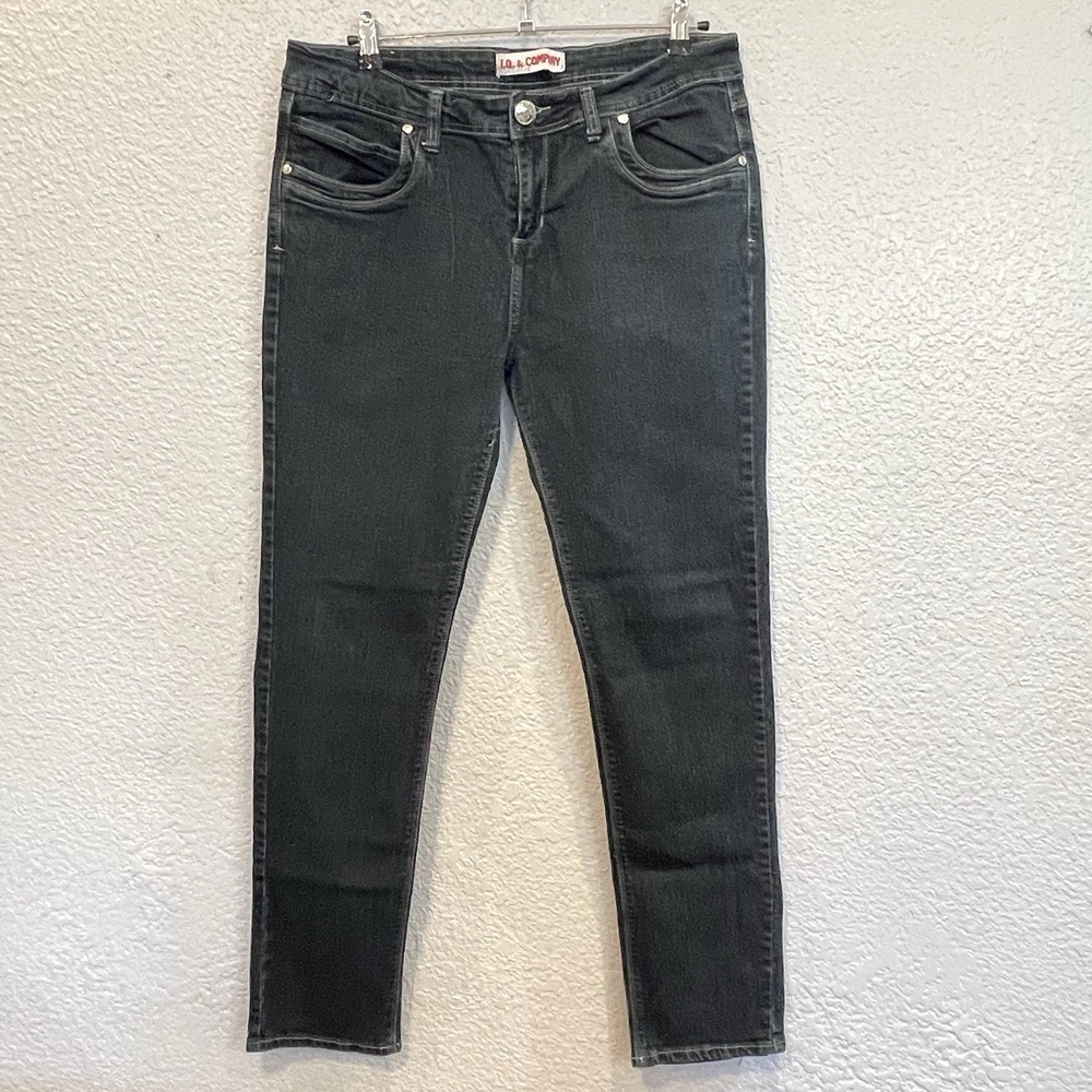 I.Q.‎ & Company Jeans Women's 14 Blue Denim Dark Wash Skinny Stretch Mid Rise